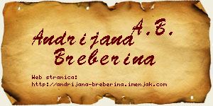 Andrijana Breberina vizit kartica